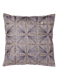 Buy Embroidered Diamond Throw Pillow Blue/Gold/White 20 x 20inch in UAE