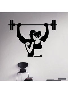 Buy Gym Quote Design Wall Decals Black 60x90centimeter in Saudi Arabia