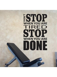 Buy Gym Quote Design Wall Decals Black 60x90centimeter in Saudi Arabia