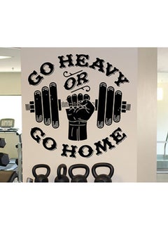 Buy Gym Quote Design Wall Decals Black 70x70centimeter in UAE