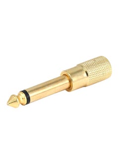 Buy Mono Plug To Stereo Jack Adaptor Converter Gold in UAE