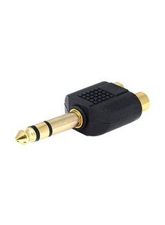 Buy Stereo Plug To 2 RCA Jack Splitter Adaptor Cable Black/Gold in UAE