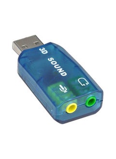 اشتري محول بطاقة صوت خارجي ثلاثي الأبعاد USB2.0 أزرق في الامارات