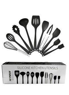 Buy 10-Piece Cooking Utensil Set Black/Silver in Saudi Arabia