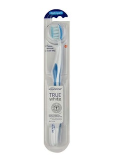 Buy True White Soft Toothbrush White/Blue in Saudi Arabia