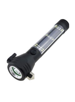 Buy Solar Powered LED Flashlight With Power Bank Black 197millimeter in UAE