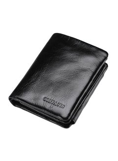 Buy Leather Trifold Wallet Black in Saudi Arabia