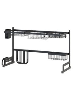 Buy Over The Sink Dish Drainer Drying Rack Black in UAE