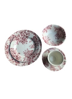 Buy 16-Piece Garden Rose Season Dinner Set Multicolour 31x33x28cm in UAE