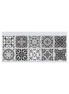 Buy 10-Piece Self Adhesive Bathroom Kitchen Wall Sticker Set Black/White 15 x 15centimeter in Saudi Arabia