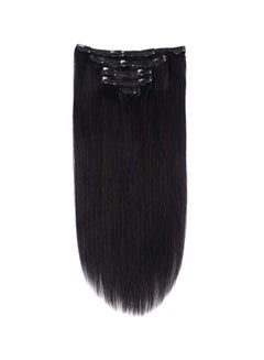 Buy 5-Piece Straight Clip In Human Hair Extension 1B Jet Black 12inch in Saudi Arabia