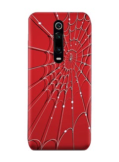 Buy Protective Case Cover For Xiaomi Mi 9T Red Spider Web Pattern in UAE