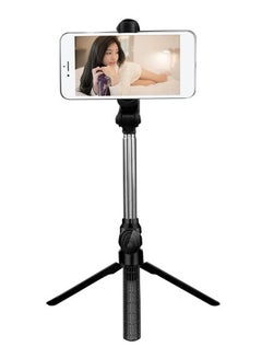 Buy Foldable Bluetooth Tripod Selfie Stick Black/Silver in UAE