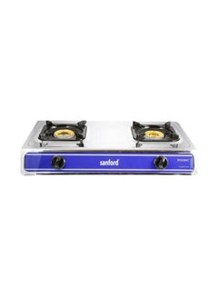 Buy 2 Burners Stainless Steel Gas Stove SF5220GC Silver/Blue in UAE