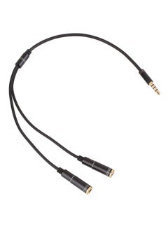 Buy 3.5mm Audio Mic Splitter Y Cable Black in Saudi Arabia