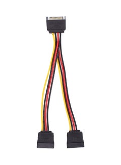 Buy SATA 15 Pin Male To Dual 15 Pin Female Power Extension Y Splitter Cable Adapter Multicolour in Saudi Arabia