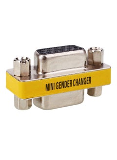 Buy 15 Pin VGA/SVGA Female To Female Gender Changer Adapter Yellow/Silver in Saudi Arabia