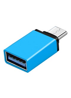 اشتري شاحن مزود بمحول من منفذ USB-A 3.0 أنثى إلى ميني USB-C OTG أزرق في مصر