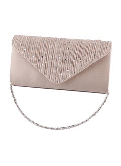 Buy Rhinestones Ladylike Trendy Chain Bag Gold in Saudi Arabia