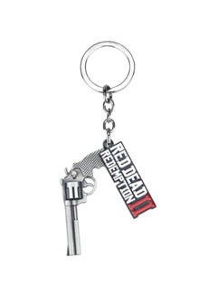 Buy Red Dead Redemption 2 Gun Keychain Ring Silver/Red/Black in UAE