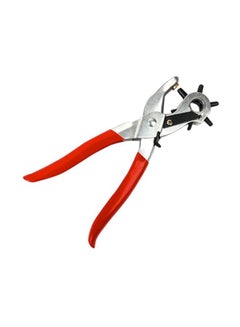 Buy Punch Plier For Leather And Plastic Red/Silver in Saudi Arabia