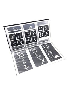 Buy 63-Piece Henna Design Tattoo Stencil Black in UAE