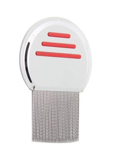 Buy Stainless Steel Lice Comb Silver/Red in Saudi Arabia