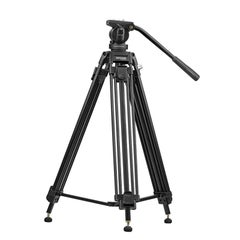 Buy Video Tripod, Professional 170cm Heavy Duty Aluminium Video Tripod with Mid-Level Spreader, 3 Way Pan Head, 10Kg Load Capacity for Canon, Nikon, Pro DV Video Cameras Black Black in Saudi Arabia