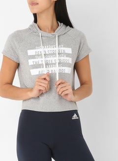 Buy Sport ID Hoodie Medium Grey Heather/White in UAE