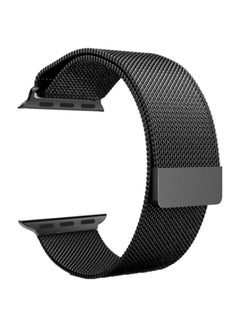 Buy Milanese Mesh Stainless Steel Band for Apple Watch 42/44/45mm Black in UAE