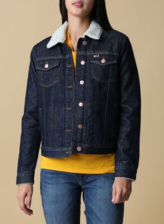 Buy Sherpa Trucker Long Sleeve Jacket Blue in UAE