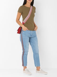 Buy Side Striped Straight-Leg Jeans Denim in Saudi Arabia