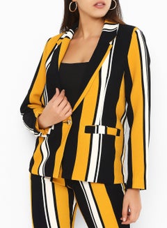 اشتري Multi Striped Blazer Yellow في السعودية