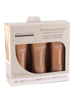 Buy 3-Piece Keratin Shampoo And Conditioner 3 x 110ml in Saudi Arabia