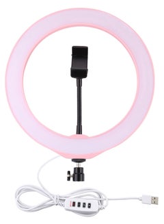 اشتري حلقة إضاءة LED قابلة للخفض لتصوير الفيديو مع دعامة تثبيت للهواتف المحمولة 10 x 12.8بوصة وردي / أبيض / أسود في السعودية