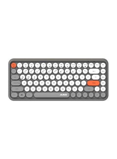 Buy Wireless Bluetooth keyboard, Cute Mini 84-key Compact Keyboard, 2.4GHz wireless connect, Typewriter ABS Retro Round Key Caps, Matte Panel, Ergonomic Design for PC Computer Laptops Grey in Saudi Arabia