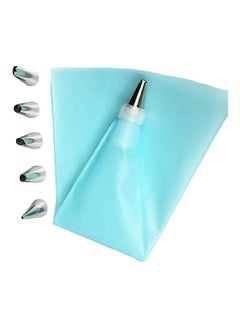 Buy 7-Piece 6-Nozzle Icing Bag Set Blue/Silver in Egypt