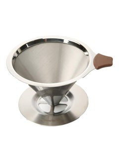 Buy 2-Piece Pour Over Coffee Dripper With Stand And Coffee Scoop Silver 5x3.7x5inch in Saudi Arabia