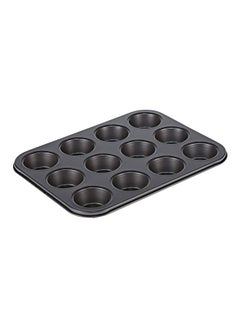 Buy 12-Cup Mini Muffin Mould Black 25.4x19.38x2.54cm in Egypt