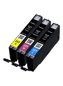 Buy 3-Piece CLI-251XL Ink Cartridge Cyan/Magenta/Yellow in UAE
