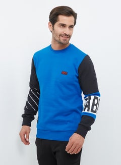 Buy Round Neck Long Sleeve Sweatshirt Blue in Egypt