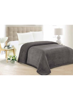 Buy Solid Design Blanket faux_fur Grey King in Saudi Arabia