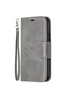 اشتري Flip Leather Case with Wallet Card Slot For Apple iPhone 11 Pro Grey في السعودية