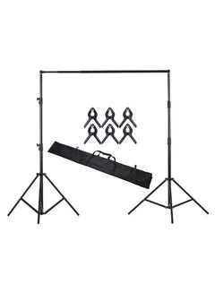 Buy Adjustable Studio Background Backdrop Stand Kit Black in UAE