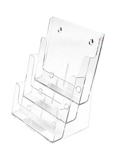 Buy 3-Tier Magazine Display Holder Clear 12.625x9.5x8inch in UAE