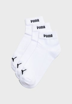 Buy 3 Pack Quarter-V Socks White in UAE