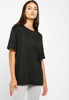 Buy Oversized Crew Neck T-Shirt Black in UAE