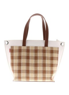 Buy Polyester Shoulder Bag Brown/Beige/White in Saudi Arabia