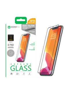 Buy iPhone 11 PRO/iPhone XS Fully Covered 2.75D tempered Glass Screen Protector with built in Dust Filter and Anti Static Glue in UAE