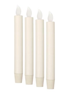 Buy 4-Piece Led Candle Set White 10x3x22cm in Egypt